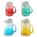 Tosnail 15 Oz. Mason Jar Mugs with Handle, Tin Lid and Plastic Straws, Old Fashion Drinking Glasses, Set of 4 Colors