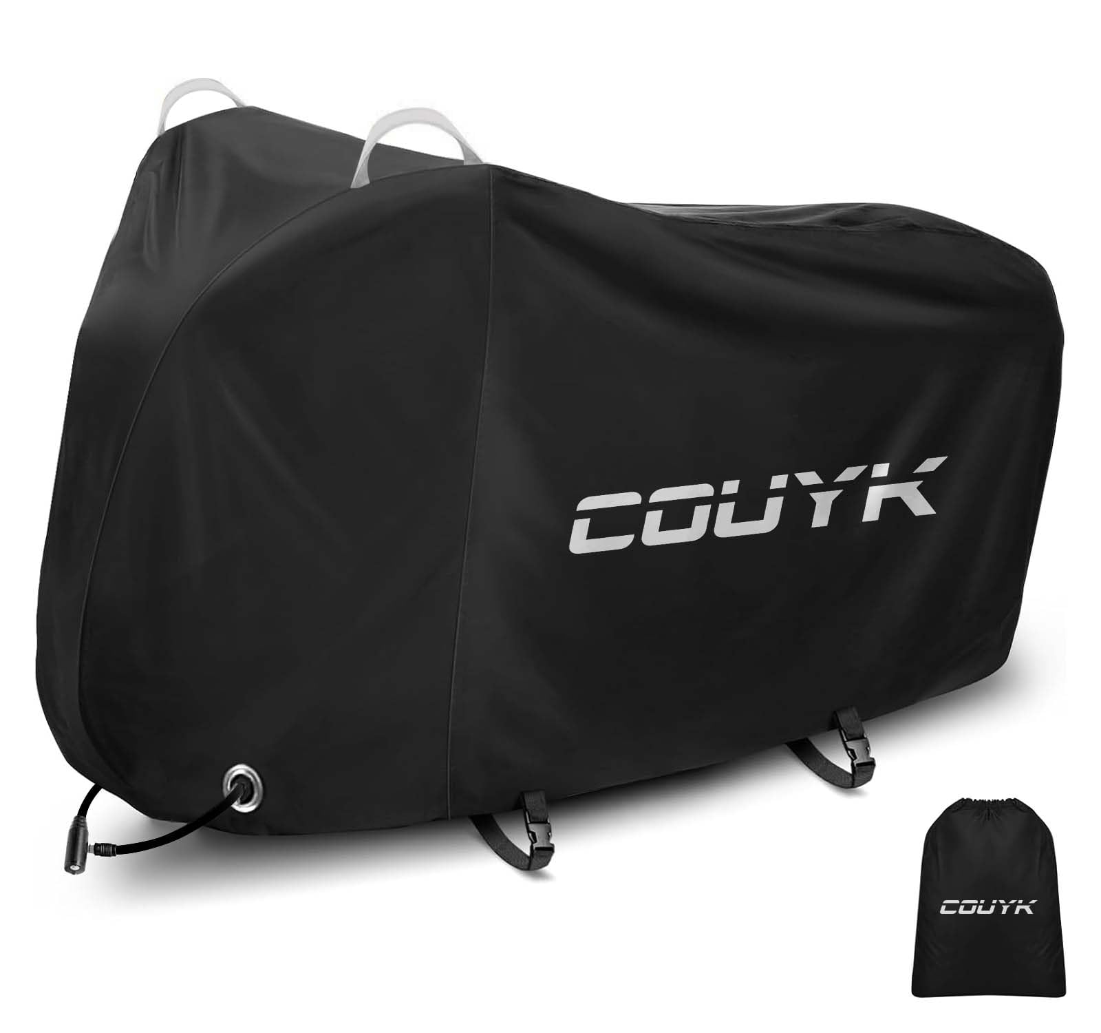 COUYK 自転車カバー防水 厚くする破れにくい【あなたの愛車を守る！420D厚手自転車カバー】10000水圧に耐えられます 最新型配置ダブルダブルボタン 防風飛 全天候防雨日焼け防止 UV加工 盗難防止 29インチまで対応 の商品画像