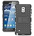 Samsung Galaxy Note 4 Case, Tough Rugged Dual Layer Protective Case with Kickstand for Samsung Galaxy Note 4 - Black