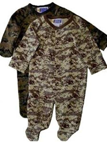 2pk Desert Camo and Woodland Camo Baby Sleepers (0-3 MONTHS)