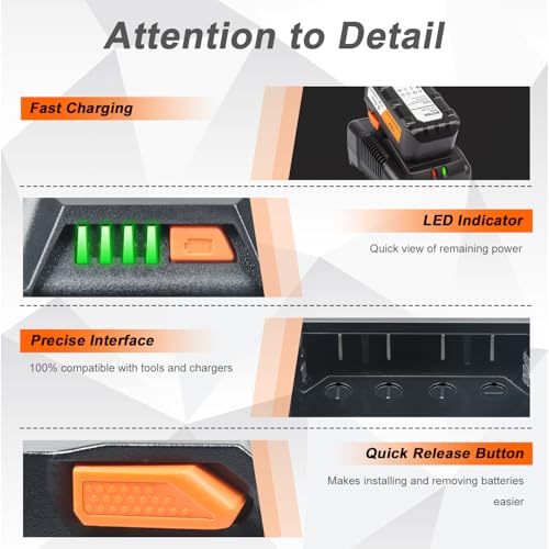 BOTKK 2Pack 6.0Ah Replacement for Ridgid 18V Battery Compatible with Ridgid Battery 18V R840087 R840083 R840086 R840085 R840084 AC840085 AC840086 AC840087P AC840089