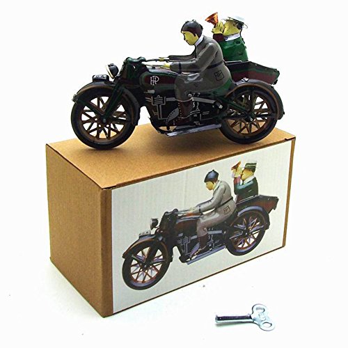 Qiyun Tin Toys Children Retro Wind Up Motor Tricycle Toys Creative Tin Toys Home Decoration