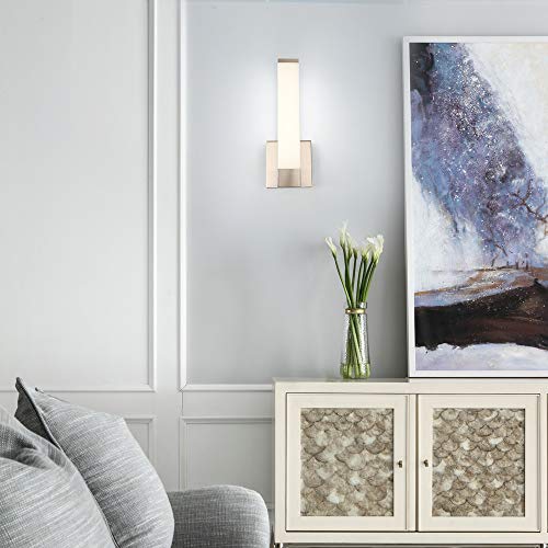 Joosenhouse 17106W LED Wall Vanity Lights Indoor Modern Bedside Sconces Lighting Fixtures Square Bathroom Vanity Lights Nickel Finish - Thumbnail 5