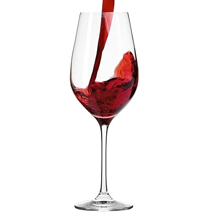 Krosno Europe Non-Lead Crystal-Clear Glass, Harmony Red Wine, 470 Ml Set of 6