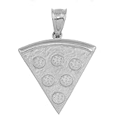 Claddagh Gold Textured Sterling Silver Slice of Pizza Pie Charm Pendant