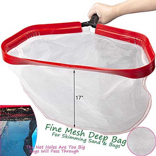 Efficient Pool Silt Net, Heavy Duty Leaf Rake with Aluminum Frame, Fine