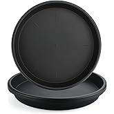 Lechay Black Plant Saucer for Indoors,3 Pack 12inch Plastic Flower Plant Pot Saucer, Plastic Plant Saucer Drip Trays for Indoor and Outdoor Plants(3)