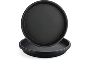 Lechay Black Plant Saucer for Indoors,3 Pack 12inch Plastic Flower Plant Pot Saucer, Plastic Plant Saucer Drip Trays for Indoor and Outdoor Plants(3)
