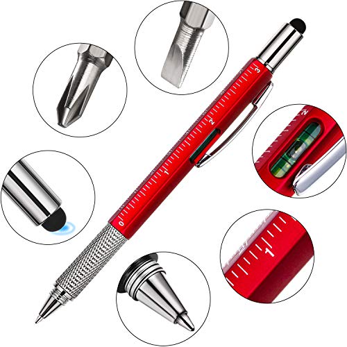 16 Pieces Gift Pen Tool Pen 6 in 1 Multitool Tech Tool Pen with Ruler