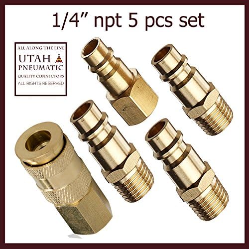 1/4" Npt Air Coupler Plug Kit Air Hose Connectors Set Air Compressor Fittings Coupler Air Hose Quick Coupler