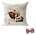 Rukiwa Christmas Pillow Throw Flax Case Decorative Cushion Cover