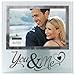 Malden International Designs Wedding You and Me Frosted and Mirrored Glass Picture Frame, 4x6, Clear
