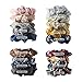 SEVEN STYLE 10 Pcs Colors Women's Chiffon Flower Hair Scrunchies Hair Bow Chiffon Ponytail Holder with Gift Bag,Great Gift for Thanksgiving day and Christmas