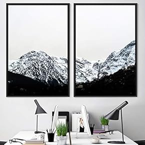 signwin 2 Piece Framed Canvas Wall Art Black...