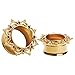 KUBOOZ Vintage Gold-Plated Flower Ear Plugs Tunnels Gauges Stretcher Piercings Jewelry.