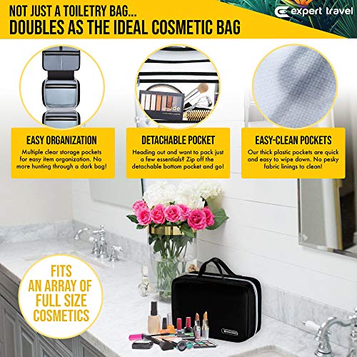 Hanging Travel Toiletry Bag for Men and Women | Makeup Bag | Cosmetic Bag | Bathroom and Shower Organizer Kit | Leak Proof | 2 Sizes - Large (34"x11") & XL Family Size (42"x13") 3 Hanging Travel Toiletry Bag for Men and Women | Makeup Bag | Cosmetic Bag | Bathroom and Shower Organizer Kit | Leak Proof | 2 Sizes - Large (34"x11") & XL Family Size (42"x13")