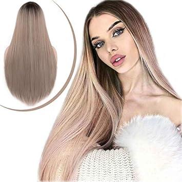 Amazon Com Morica Long Straight Ombre Wig Synthetic Silky
