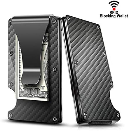 Carbon fiber wallet,Minimalist money clip,Card wallet RFID blocking,bussiness card case wallet for men
