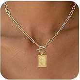 JOBICY Cross Necklaces for Women, Paperclip Chain Cross Pendant Necklace Chunky Toggle Clasp Cross Charm Necklace Dainty Gold Necklaces for Women Trendy Baptism First Communion Religious Jewelry Gifts