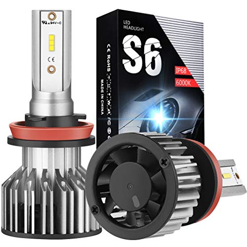 CG CARGOOL H11/H8/H9 LED Headlight Bulbs – 8000LM 6000K Cool White 12x CSP Chips Conversion Kit (All-in-One) – IP68 Waterproof Low Beam/Fog Light Bulb, 1 Year Warranty