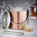 VonShef 3 Liter Copper Stainless Steel Ice Bucket Barware Kit - Double Walled Insulated with Lid, Carry Handle and Tongs Set