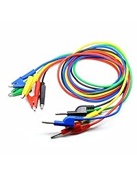 willwin 5 colores 4 mm plátano Plug y Alligator Clip Prueba conduce el uso apilable para multímetro o Pruebas de laboratorio Eléctrico trabajo