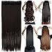 Clip in/on Hair Extension 5 Clips One Piece Full Head Hairpiece Long Synthetic Heat-Resistant Hair For Party/Halloween For Women Girls Teen (23