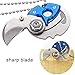 Cevinee trade; Creative Coin-shape Mini EDC Folding Pocket Keychain Knife - Blue