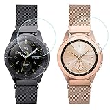 CAGOS Samsung Galaxy Watch (42mm) /Ticwatch E Bands Sets, 20mm Metal Band+Milanese Loop Mesh Bracelet Strap for Galaxy Watch 42mm/Gear Sport/Ticwatch E Smartwatch- Small