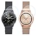 CAGOS Compatible Galaxy Watch 42mm Bands Sets, 20mm 2 Pack Stainless Steel Rose Gold Mesh Band Bracelet Strap Replacement for Samsung Galaxy Watch 42mm/Garmin Vivoactive 3/Ticwatch E Smartwatch- Small