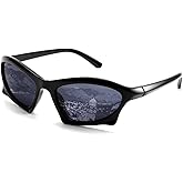 Cool Sport Trendy Wrap Around Fashion Y2K Oval Outdoor Sport Sunglasses for Men Women Black Sunglasses Vintage Fashion Shades Bat Sun Glasses