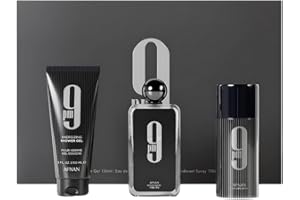 Afnan 9 Pm 3 Piece Set for Men, (3.4 Oz De Parfum Eau De Parfum Spray + 5.0 Oz Shower Gel + 5.0 Oz Perfume Deodorant)