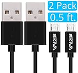 SKIVA Micro USB Cables [2-Pack] USBLink Premium Short Length (6