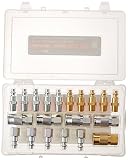 EXELAIR by Milton EX0320MKIT - Air Coupler and Plug Accessory Kit - 1/4" M-Style Steel/Brass Couplers and 1/4" M-Style Steel/Brass Plugs - (20-Piece)