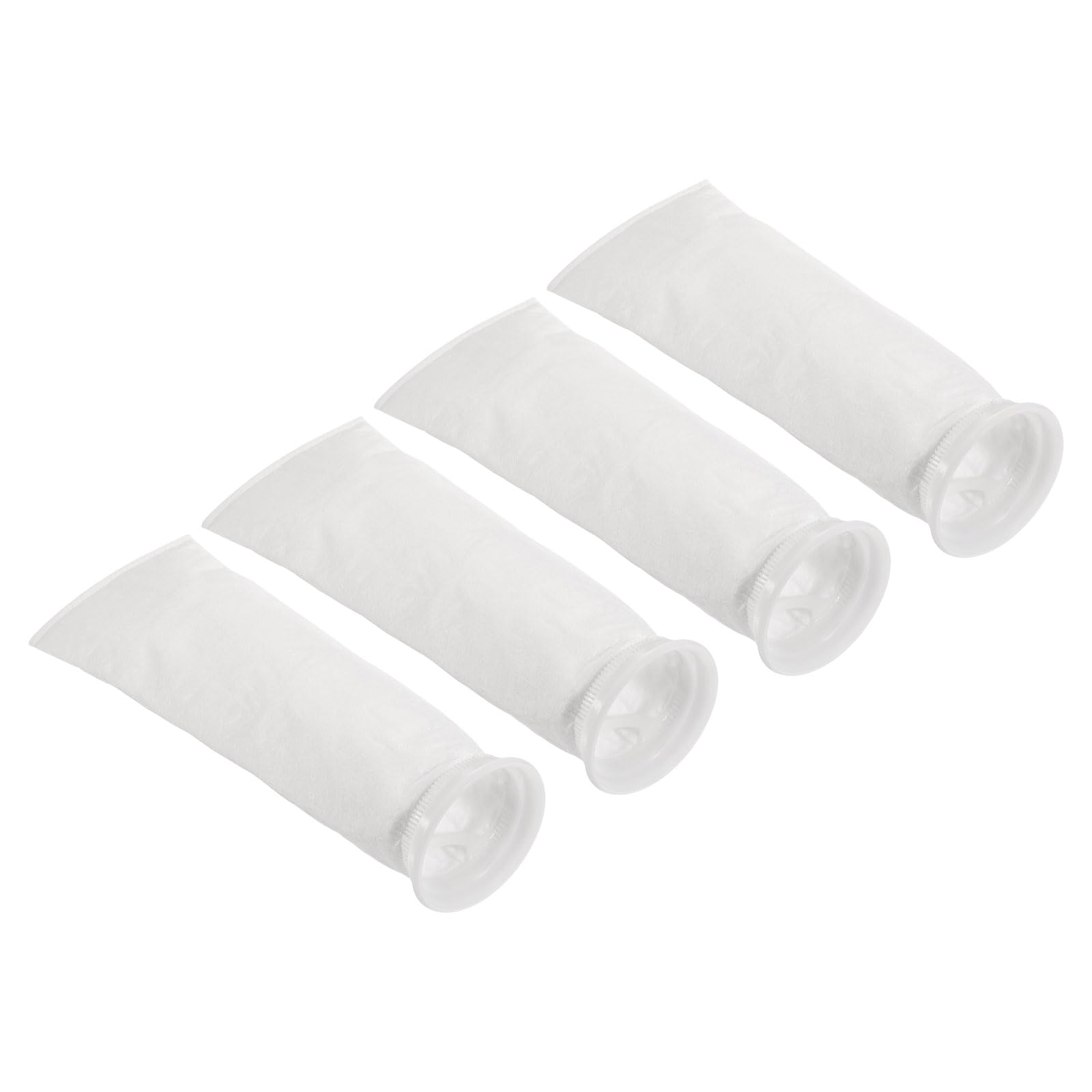 PATIKIL 4 Inch Ring Filter Socks 150 Micron, 4 Pack Pool Skimmer Basket Mesh Bags, White