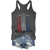 American Flag Tank Tops for Women 4th of July Air Force Flyover Flag Tank Shirts with Eagle Patriotic USA Flag Vest Shirt