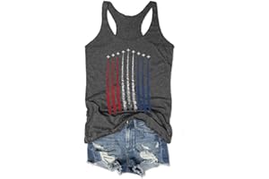 YMOSHOE American Flag Tank Tops for Women 4th of July Air Force Flyover Flag Tank Shirts with Eagle Patriotic USA Flag Vest Shirt