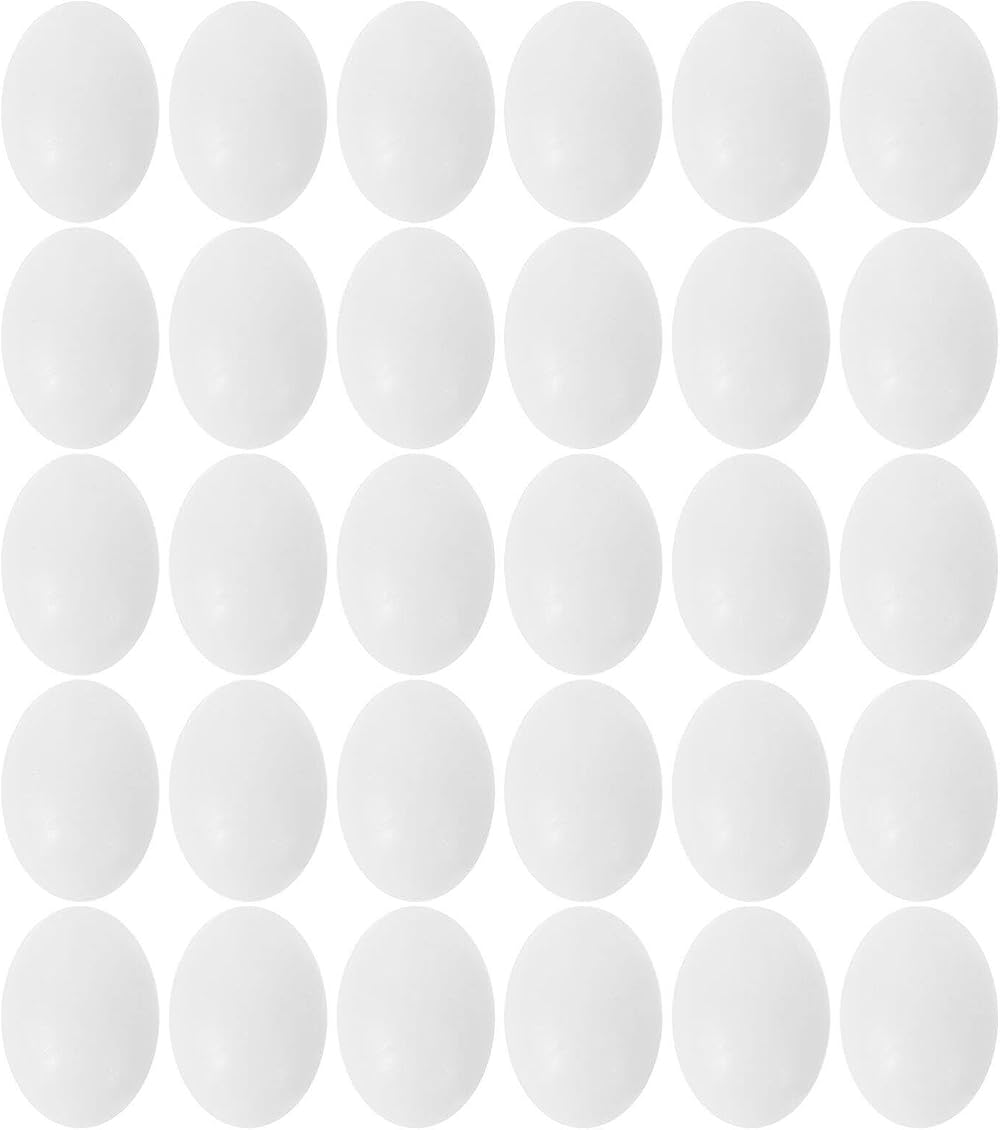 iplusmile 30Pcs Solid Plastic Pigeon Eggs to Stop Birds Laying Eggs Ornament