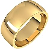 Sonia Jewels Solid 14k Yellow Gold 8mm Comfort Fit Wedding Band Ring Classic Plain Traditional - Size 8.5