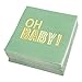 Cocktail Napkins - 100-Pack Baby Shower Napkins, Disposable Paper Napkins, 3-Ply, Mint Green with Oh Baby Gold Foil Print, Folded 5 x 5 inches
