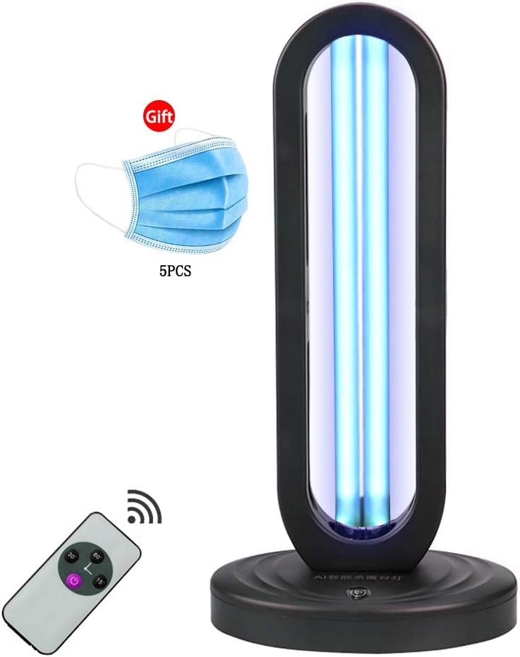Folluer 38W Ultraviolet Germicidal Sterilization Light, Ultraviolet Germicidal Lamp, Home Disinfection Light with Remote Control/Timer