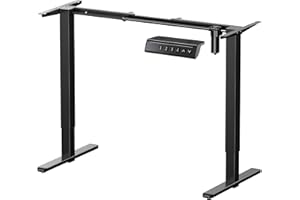 HUANUO Electric Standing Desk Frame,4 Memory Height Settings Height Adjustable Table Legs, Sit Stand Desk Frame Up to 47.2", 