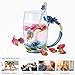 Kpcuisite Glass Tea Cup Coffee Mugs & Gifts for Women with Spoon Beautiful Rose Flower Butterfly (Blue Tall)
