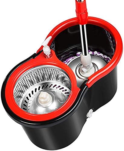 モップおよびバケツセットスピンモップ洗えるマイクロファイバーモップパッド家庭用バスルームキッチン