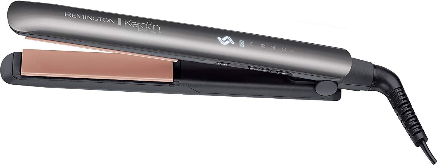 Remington Ionic Hair Dryer with Keratin and Almond Oil, Intelligent Ceramic Straighteners, Grey, 4 Piece Set, 1 Count (Pack of 1) - Image 4