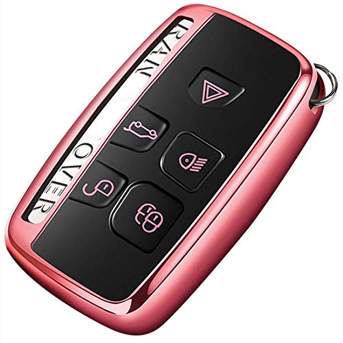 Intermerge for Range Rover Key Fob Cover,Key Fob Case for Land Rover Evoque Velar Sport Discovery LR4 Sport and Jaguar XF XJ XE F-PACE F-TYPE 5-Buttons,Premium Soft TPU Protective range rover Key Case - Thumbnail 7