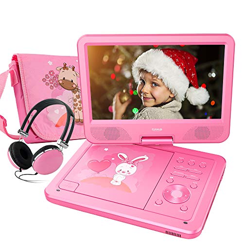 FUNAVO 10.5" Portable DVD Player with Headphone, Carring Case, Swivel