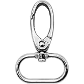Swivel Lobster Claw Clasps 1 Inch 15pcs - Heavy Duty Metal Clasps with Secure Lock, Curved Snap Hooks for Bags, Jewelry Making, Keychains, Lanyards & DIY Craft Supplies (Silver, 1 inch)