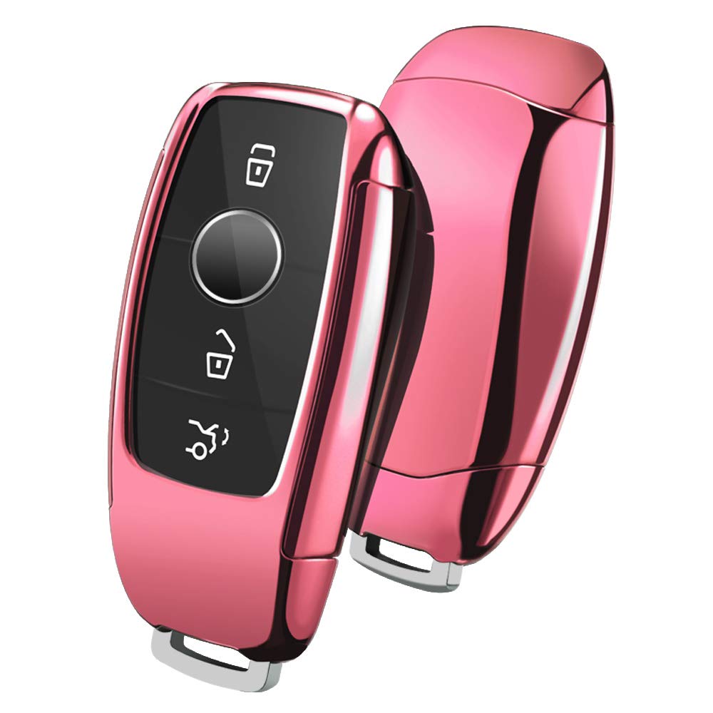 OATSBASF Car Key Cover Compatible with Mercedes Benz,Car Key Box for Benz E Class 2017 S 2018 (Rose Gold) โ image 1