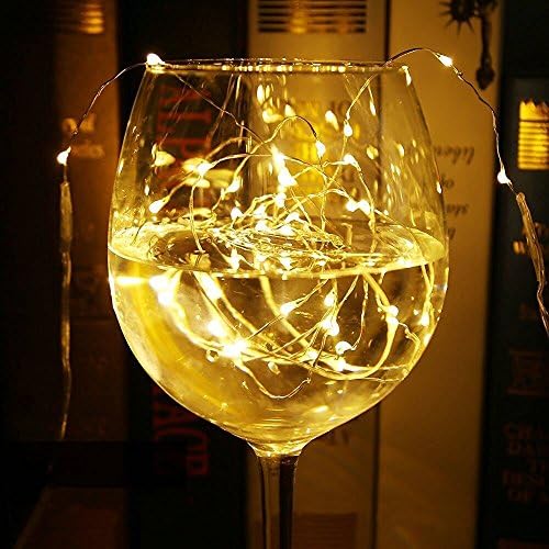 Magtimes Pack of 6 LED Copper Wire String Lights with 20 Fairy Micro LEDs on 3.3ft/1m Silver Coated Copper Wire,Warm White Starry String Lights for Party Christmas Table Decorations